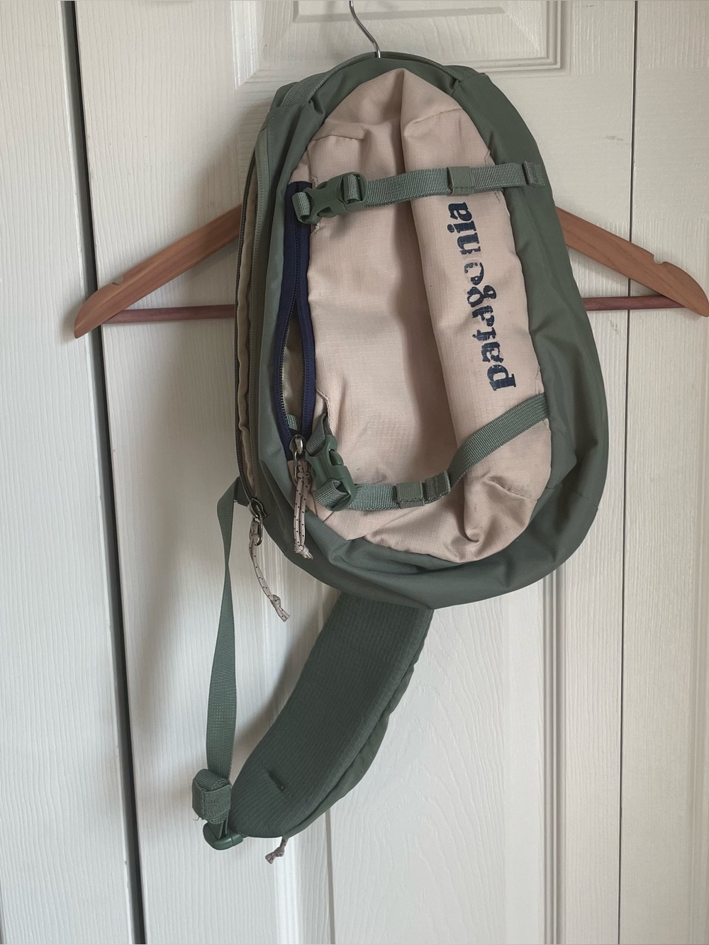 Patagonia Green and Beige Crossbody Sling Bag